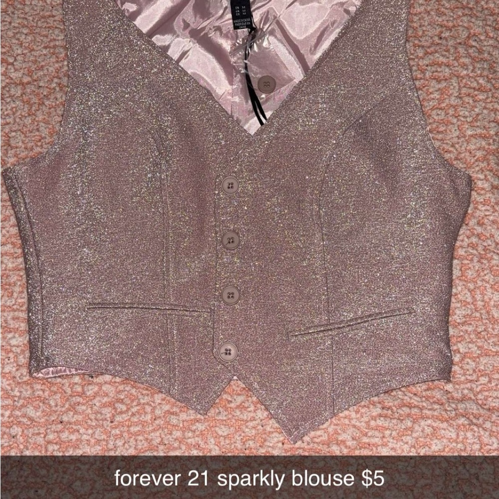 Forever 21 Glittery Mauve Vest Top